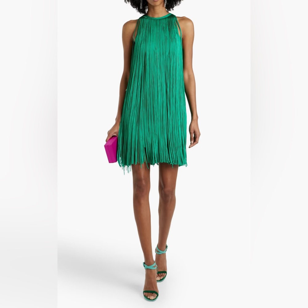 HERVÉ LÉGER Racer Fringe Mini Dress (NWT)